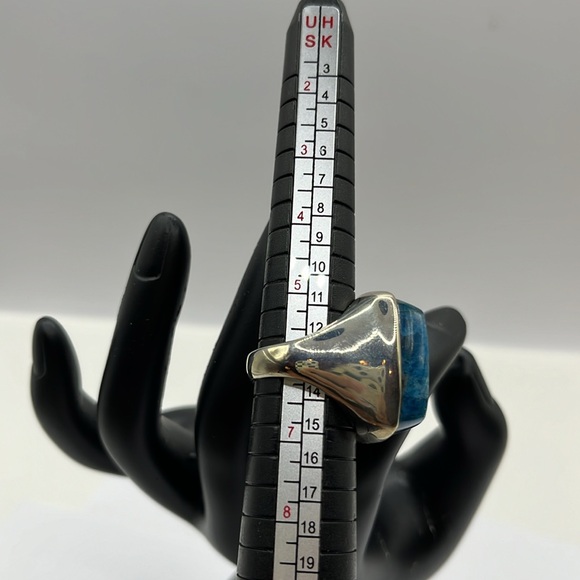 JTV Ring Blue Apatite Gemstone Rhodium Plated Sterling Silver Ring - Size 6 - Picture 14 of 15